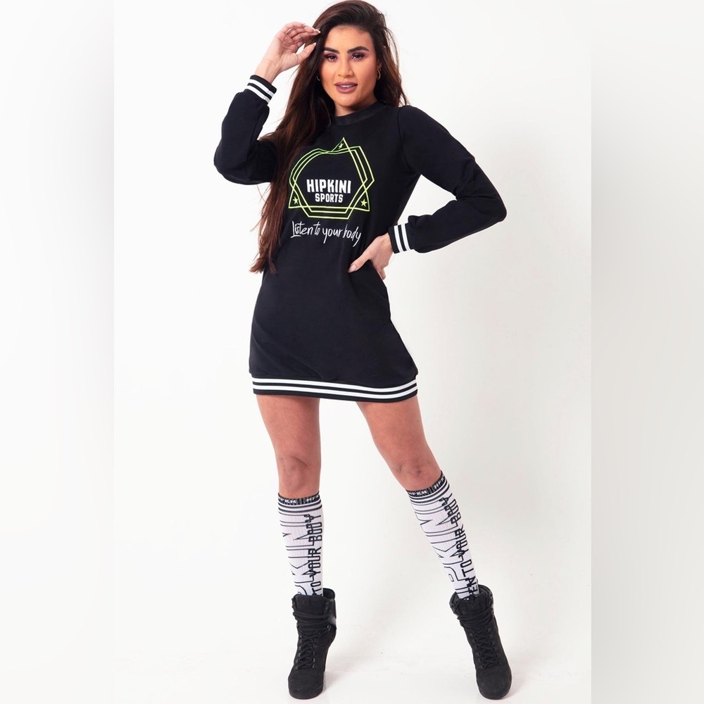 NWOT Black Long Sleeve Sporty Dress